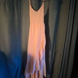 Lulu peach ruffle dress